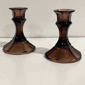 Vintage Amethyst Candle Stick Holders